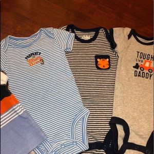 3 Carter Onesies +1 Free T-Shirt
